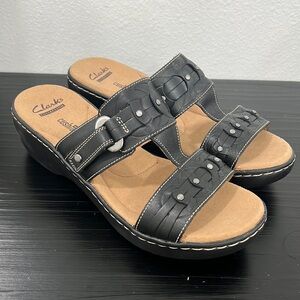 Clarks Women’s Sandals Delana Macrae Black Size 8